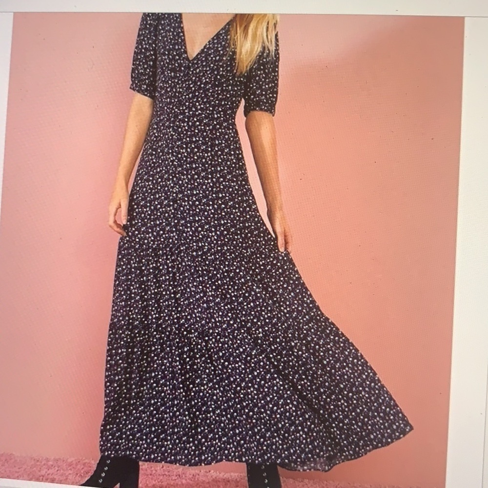 ModCloth Floral Tiered Maxi Dress XS